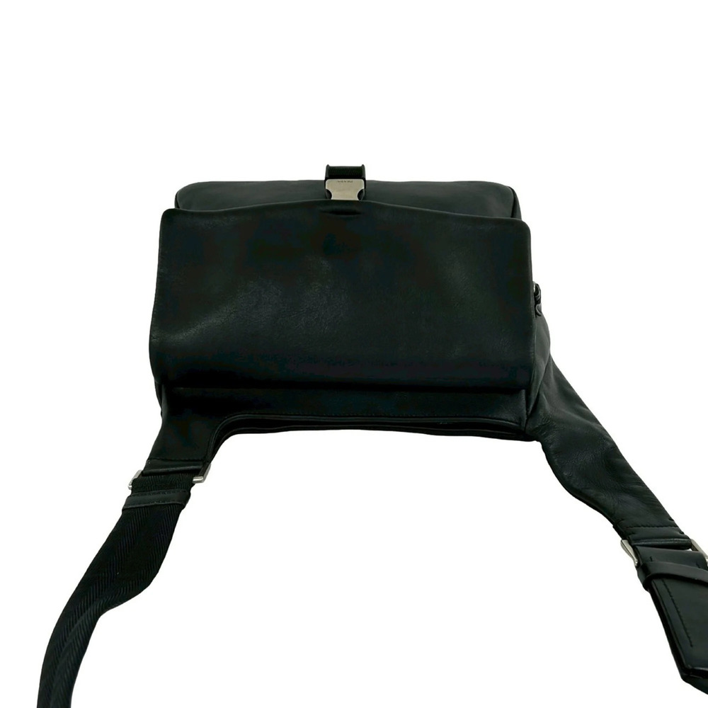 PRADA Black Leather Pochette Shoulder Bag - Picture 4 of 10